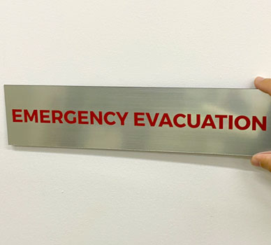 Emergency Evacuation Sign - Quick Sales- Davis Materialworks