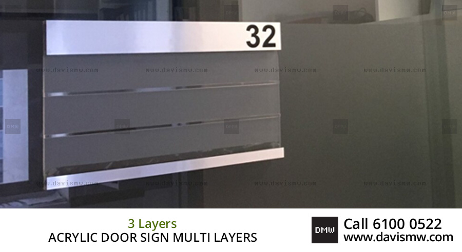 Acrylic Door Sign - Multiple Layers - Davis Materialworks