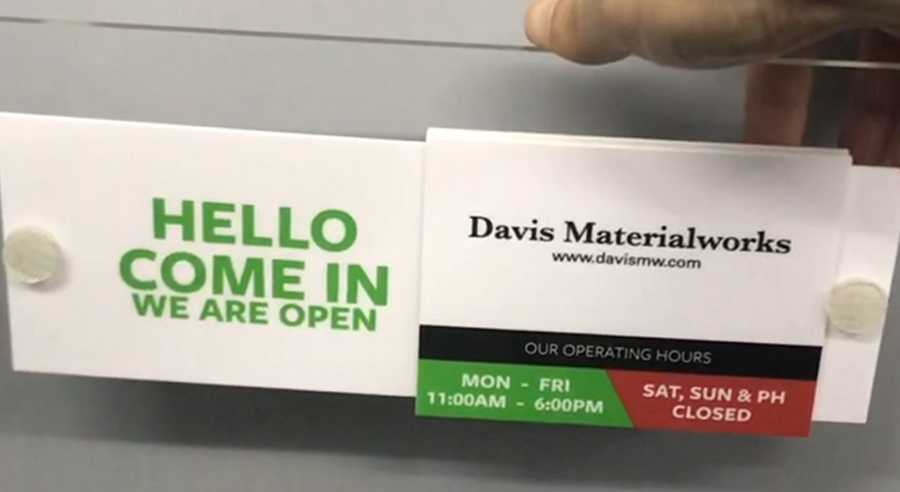 Retail Sliding Sign - Davis Materialworks