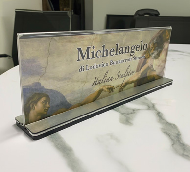 Table Name Plate - Acrylic Double Side - Davis Materialworks