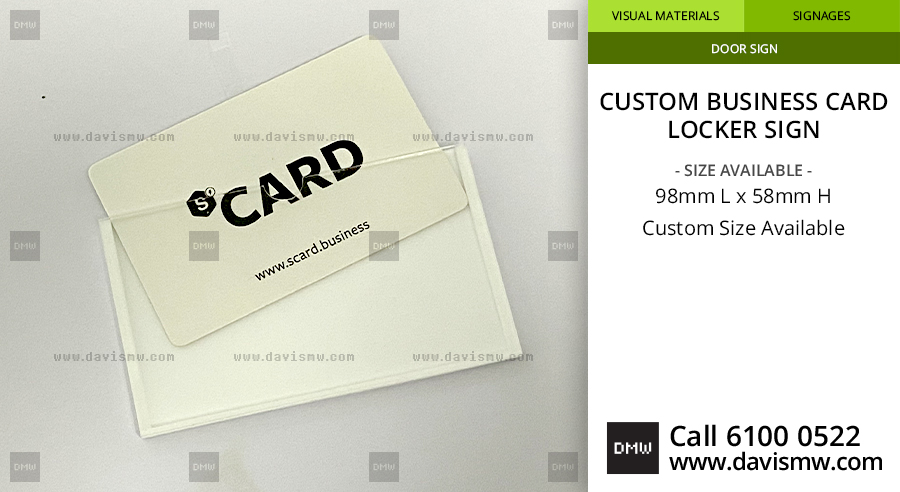 Custom Business Card Locker Sign - Davis Materialworks