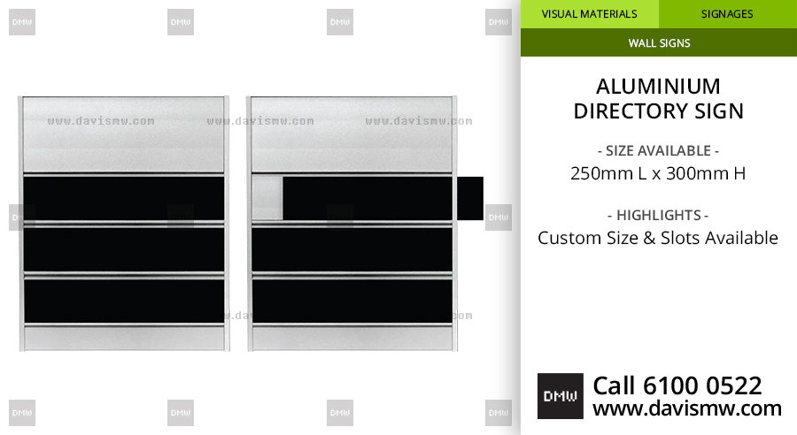 Aluminium Directory Sign - Davis Materialworks