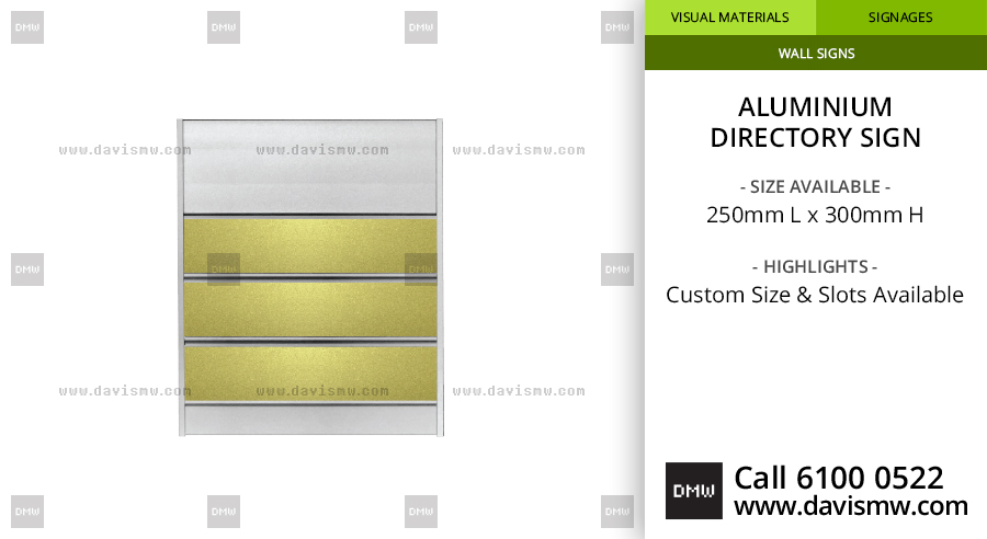 Aluminium Directory Sign - Davis Materialworks