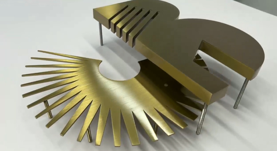 Gold Stainless Steel Logo - Matte Hairline Finish - Davis Materialworks