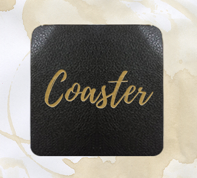 Custom Coaster - PU Leather with logo - Davis Materialworks