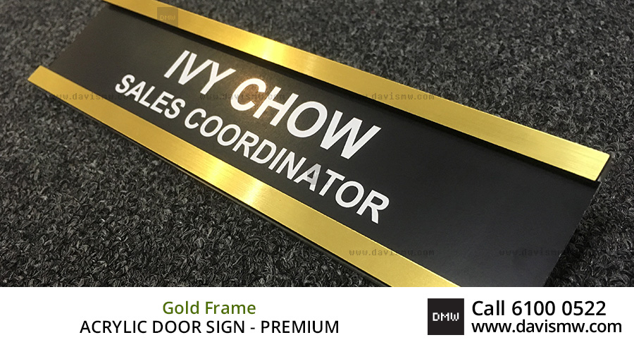 Acrylic Door Sign - Premium Gold - Davis Materialworks