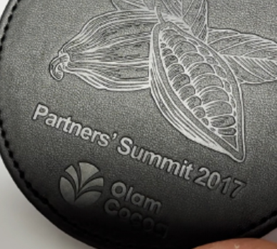 PU Leather Coaster - Olam Cocoa : Partners' Summit 2017 - Davis Materialworks