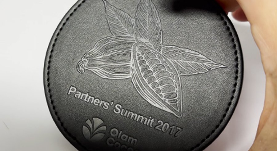 PU Leather Coaster - Olam Cocoa : Partners' Summit 2017 - Davis Materialworks