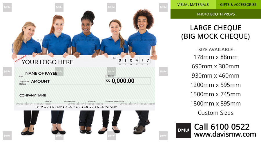 Large Cheque - Company Cheque Template - Davis Materialworks