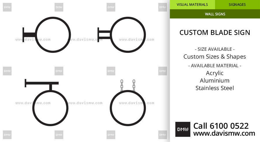 Custom Blade Sign - Types of Blade Sign and Shapes - Davis Materialworks