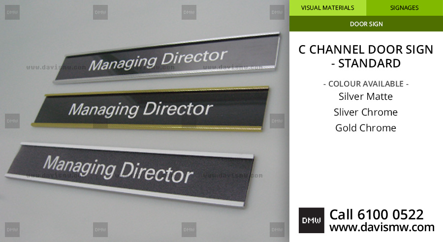C Channel Door Sign - Stand - Davis Materialworks