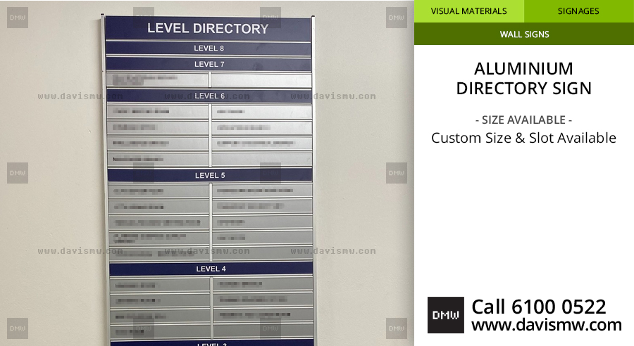 Aluminium Directory Sign - Davis Materialworks