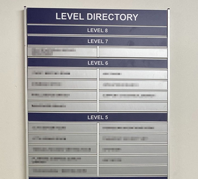 Aluminium Directory Sign - Davis Materialworks