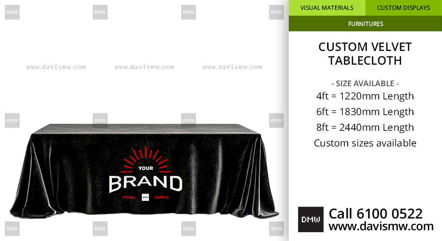 Custom Velvet Tablecloth - Black - Davis Materialworks