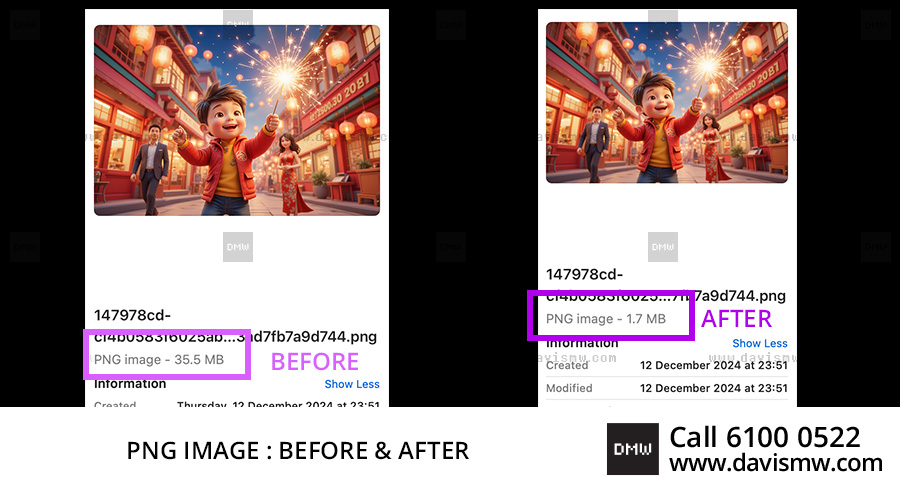 Image & Video Optimisation Services - Before & After - Davis Materialworks