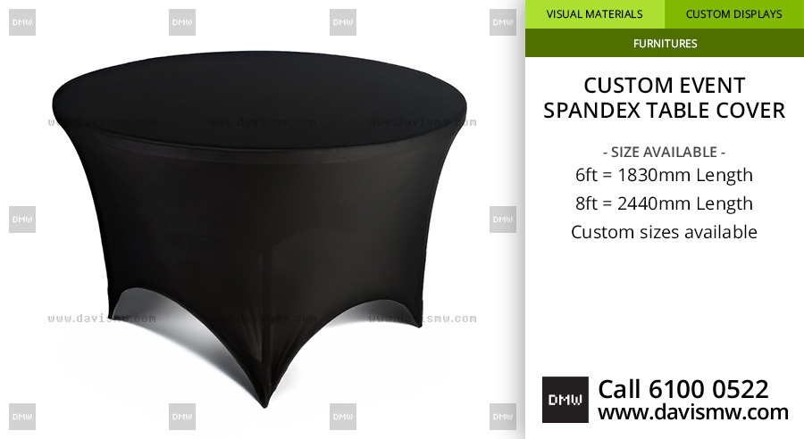 Custom Event Spandex Table Cover - Davis Materialworks