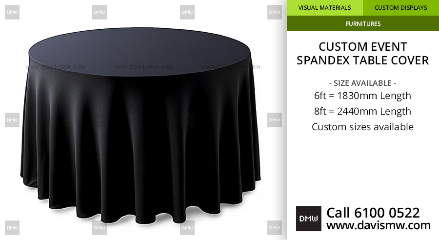 Custom Event Spandex Table Cover - Davis Materialworks