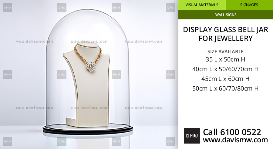 Display Glass Bell Jar For Jewellery - Davis Materialworks