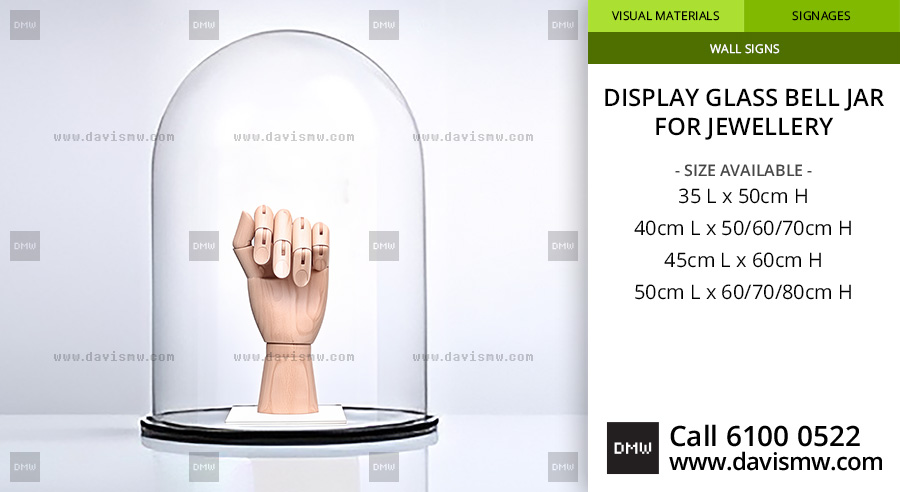 Display Glass Bell Jar For Jewellery - Davis Materialworks