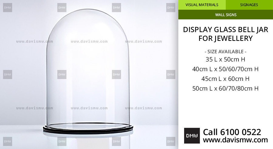 Display Glass Bell Jar For Jewellery - Davis Materialworks