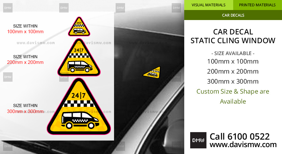 Car Decal - Static Cling Window - Davis Materialworks