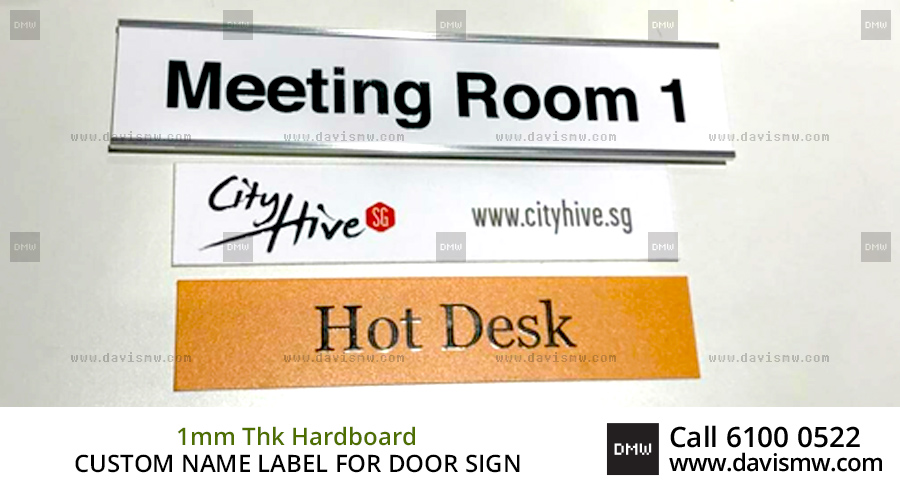 Custom Name Label For Door Sign - 1mm Thk Hardboard - Davis Materialworks