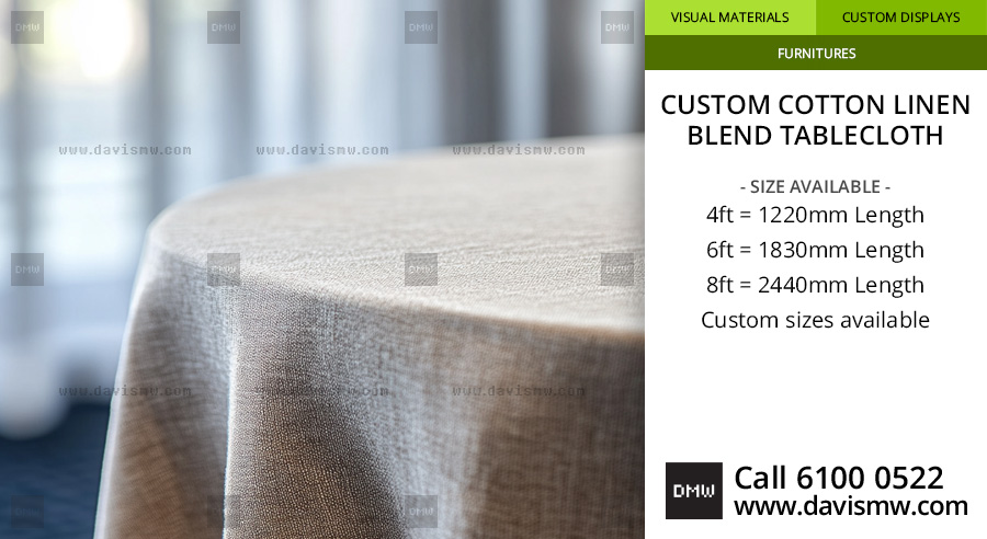 Custom Cotton Linen Blend Tablecloth - Davis Materialworks