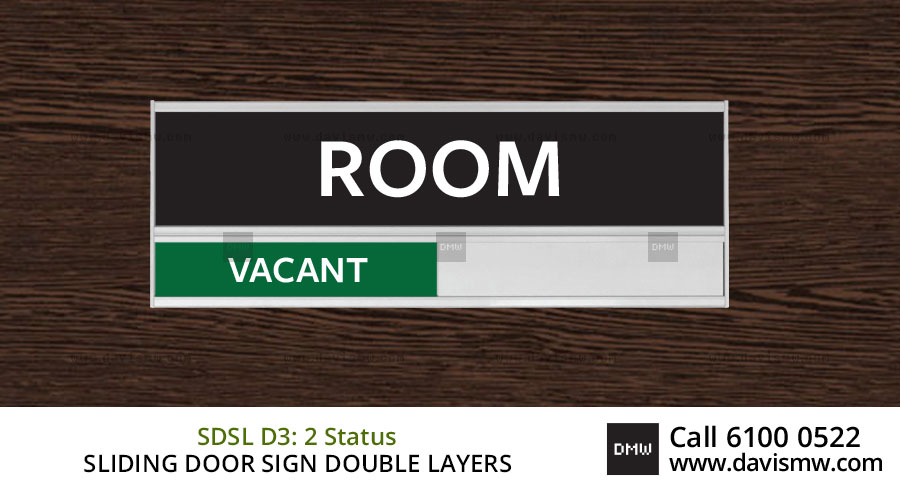 Sliding Door Sign : Double Layers - SDSL D3 : 2 Status - Davis Materialworks