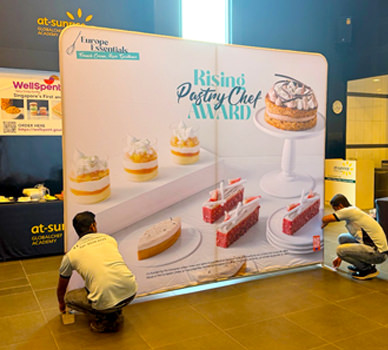 At-Sunrice GlobalChef Academy Tension Backdrop - 3m x 2.5m - Davis Materialworks