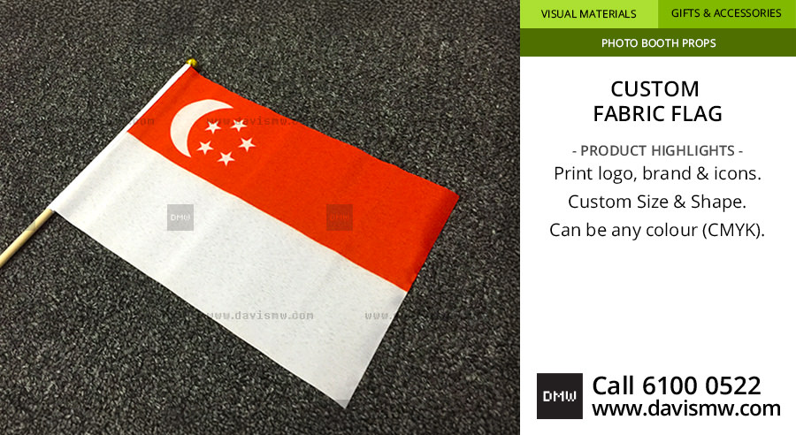 Custom Fabric Flag - Singpore hand Flag - Davis Materialworks