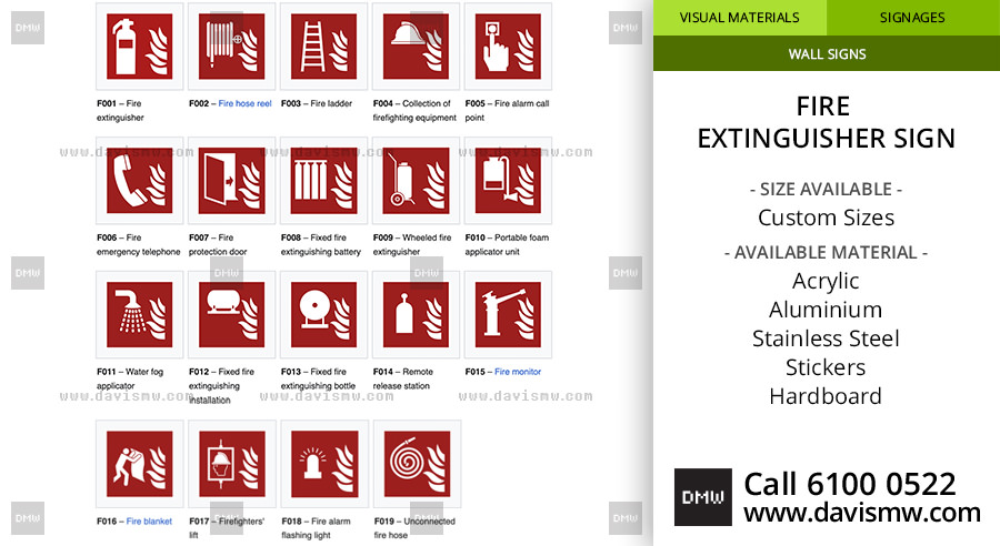 Fire Extinguisher Sign - ISO 7010 Design - Davis Materialworks
