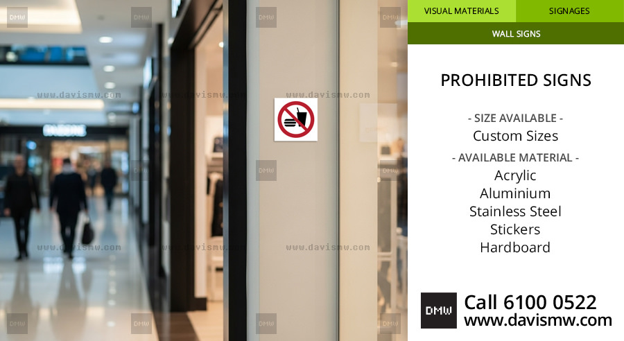 Prohibited Signs - No Food & Drink Allow Sign - Davis Materialworks