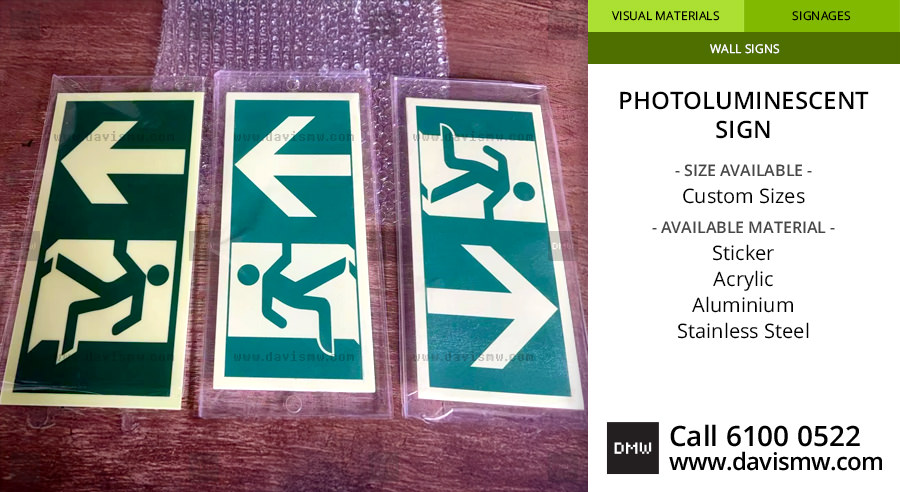 Photoluminescent Sign - Davis Materialworks