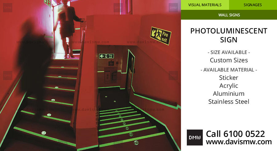 Self Luminous Safety Signage - Davis Materialworks