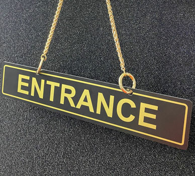 Hanging Door Sign - Gold - Davis Materialworks