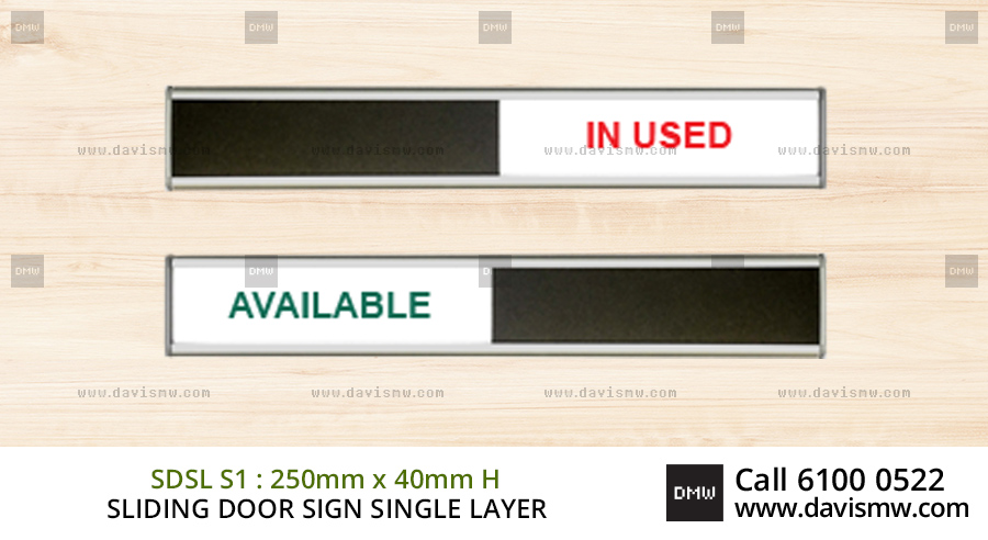 Sliding Door Sign : Single Layer - SDSL S1 - Davis Materialworks