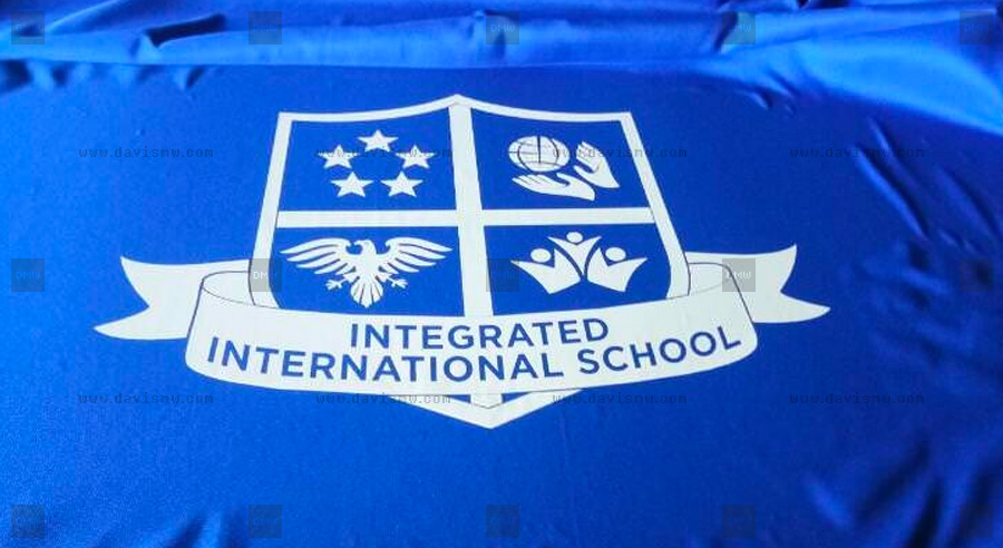 Custom Event Tablecloth - Integrated International School - Davis Materialworks