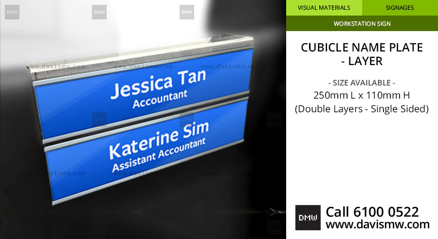 Cubicle Name Plate - 2 Layers - Davis Materialworks
