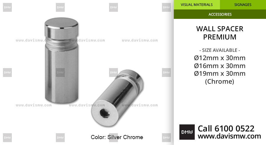Wall Spacer - Premium - Chrome Silver - Davis Materialworks