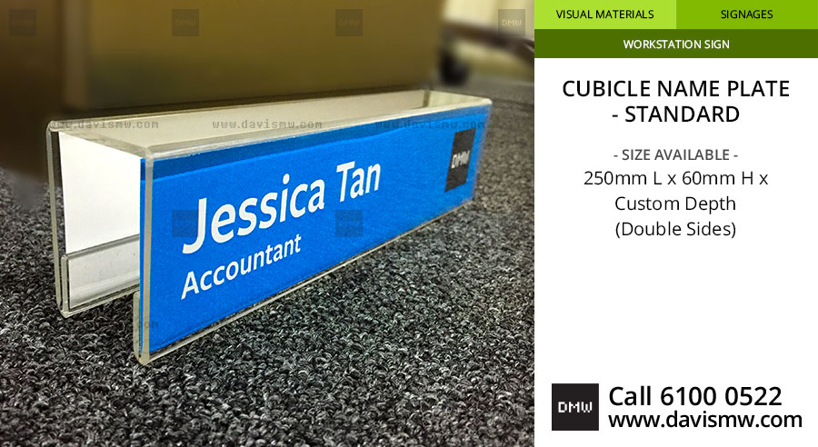 Cubicle Name Plate - Standard - Double Sides - Davis Materialworks