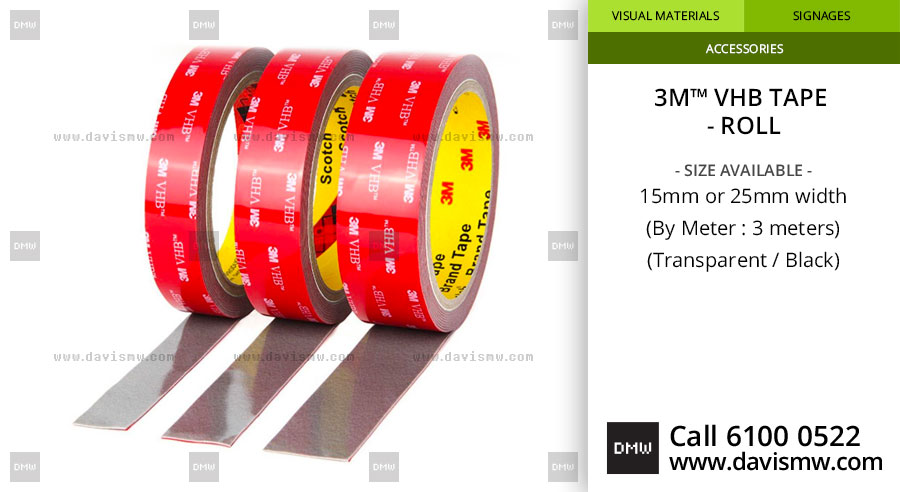 3M™ VHB Acrylic Tape - Roll - Black - Davis Materialworks