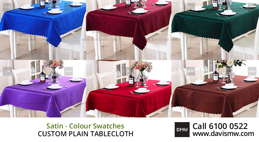 Custom Plain Tablecloth - Plain Satin Tablecloth - Davis Materialworks