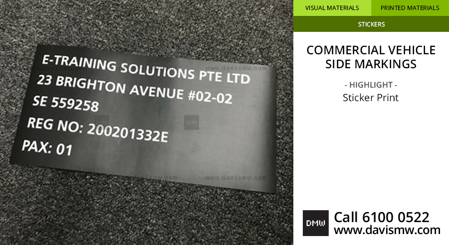 Commercial Vehicle Side Markings - Sticker - Davis Materialworks