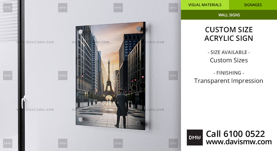 Custom Size Acrylic Sign - Transparent Type - Davis Materialworks