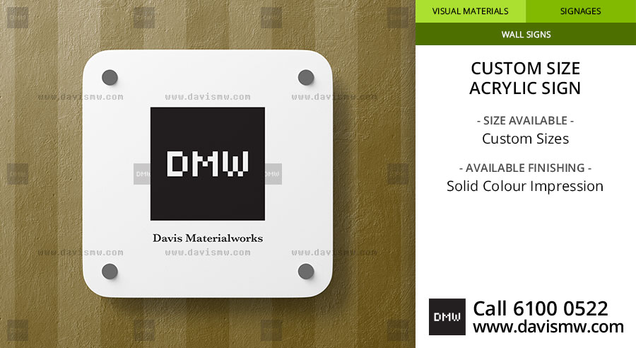Custom Size Acrylic Sign - Solid Type - Davis Materialworks