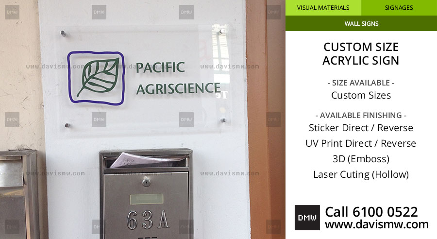 Custom Size Acrylic Sign - Transparent - Davis Materialworks