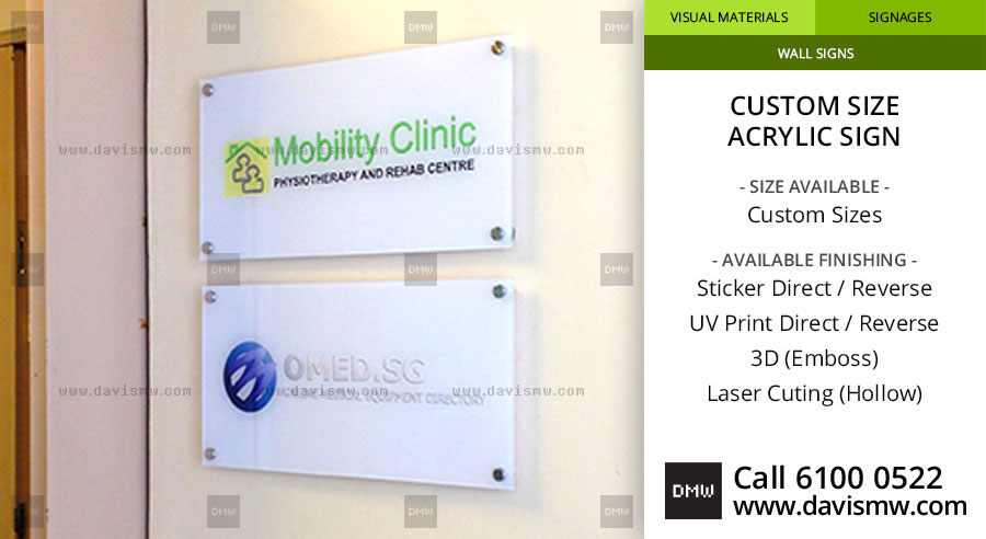 Custom Size Acrylic Sign - Reverse Sticker - Davis Materialworks