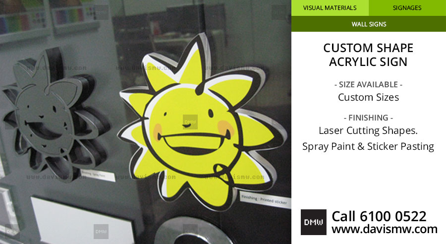 Custom Shape Acrylic Sign - Spray Paint & Sticker - Davis Materialworks