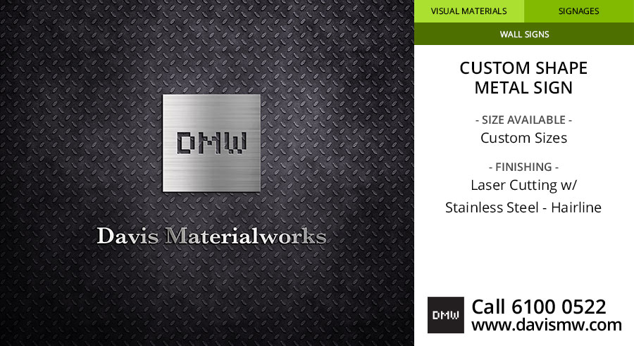 Custom Shape Metal Sign - Stainless Steel : Hairline - Davis Materialworks