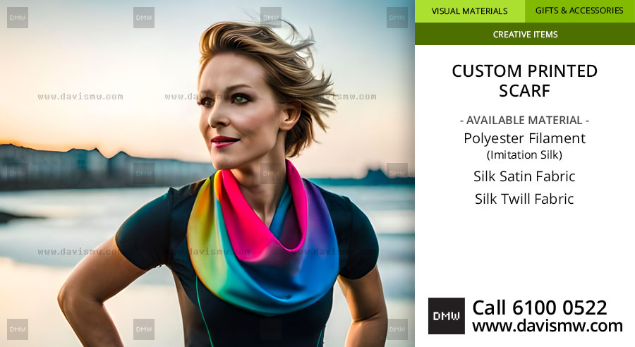 Custom Printed Scarf - Colourful Silk Scarf - Davis Materialworks